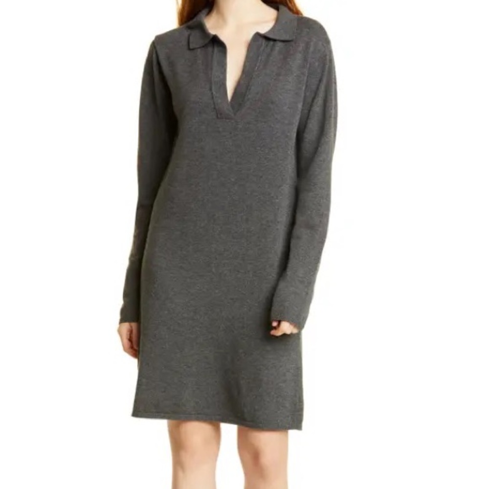 NWT BIRGITTE HERSKIND
Harriet Long Sleeve Sweater Dress In Dark Grey Small